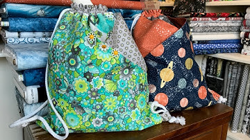 Drawstring Bag with Diagonal Pockets