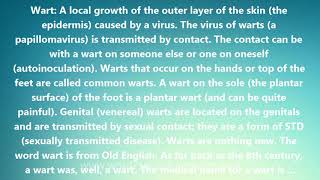 Wart - Medical Meaning and Pronunciation