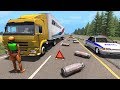 ДАЛЬНОБОЙЩИК НЕ ЗАКРЕПИЛ БАЛЛОНЫ С ПРОПАНОМ! ЕСТЬ ЖЕРТВЫ | BeamNG.drive