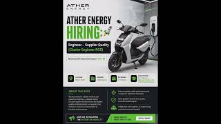 #AtherEnergy #SupplierQuality #MechanicalJobs #ElectricalJobs #ElectronicsEngineering