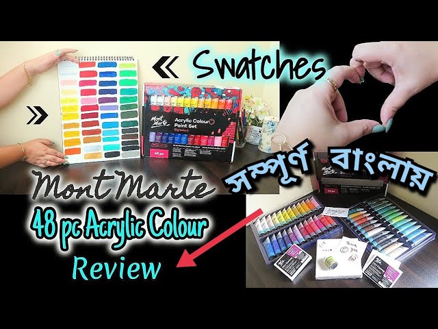 Mont Marte ACRYLIC PAINT REVIEW & swatch testing 