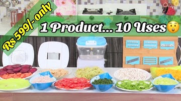 सस्ता, सुंदर और टिकाऊ फूड प्रोसेसर... 10-in-1 Manual Food Processor for Home & Gifting