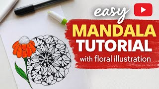 Beginner-Friendly Mandala Art 🌼 Easy Floral Mandala Tutorial