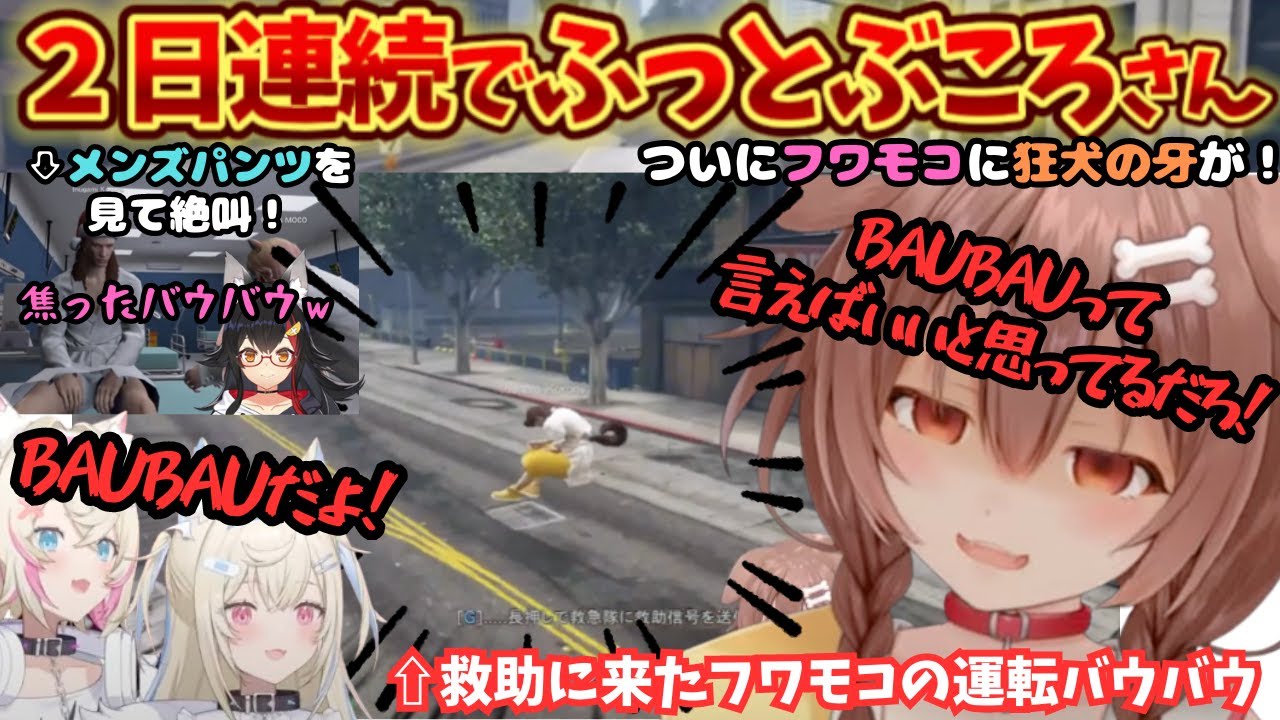 爆笑ころね！フワモコの運転にブチギレれ負けじと言い返されるも結局大笑いする３匹の魔犬のholoGTA２日目【戌神ころね／フワモコ／天音かなた／大神ミオ／ホロライブ／ころさん／フワワ／モココ 】