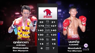 ฤทธิ์เทวดา ส.นิภาพร vs นนทกิจ ต.หมอศรี | Muay Thai | 2017.02.11 | Full HD