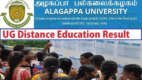 Alagappa University Result 2020 UG PG B.A B.Com B.Sc Exam Results