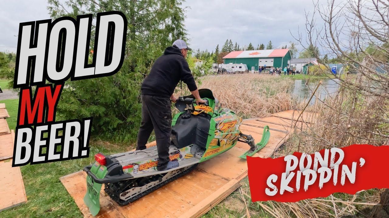 Full Send Into The Pond! Snowmobile Water Crossing Gone Wrong!!