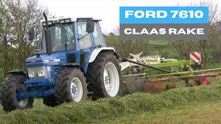 Ford 7610 Series III raking grass - Classic 10 Series Fords