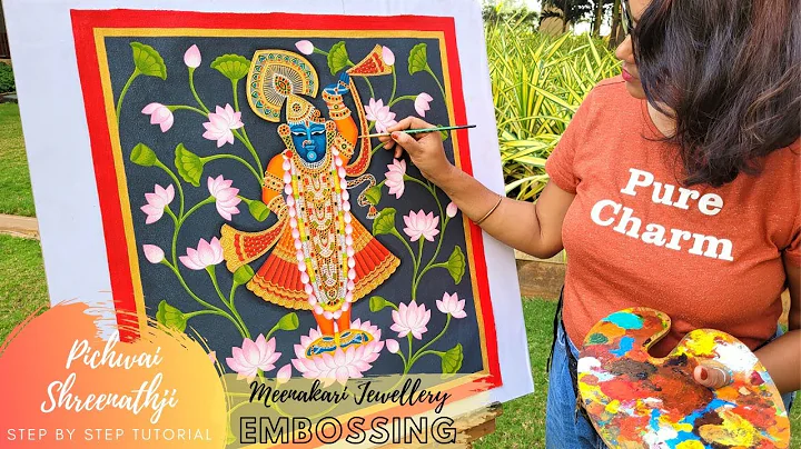 Pichwai Shreenathji Purna Swaroop| Step by Step Tutorial| Embossing and meenakari Jwellery detailing
