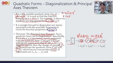 Lec67 應用數學-線性代數 Quadratic Forms、Definition and Example、Diagonalization and Principal Axes Theorem