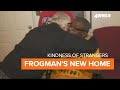 Frogman Henry gets a new home after it was damaged in Hurricane Ida