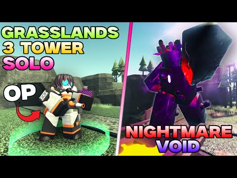 TDX Solo Grasslands 3 TOWERS TB Nightmare | Roblox Tower Defense X