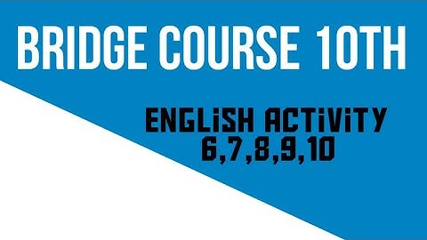 10th Bridge course || English || Activity = 6,7,8,9,10 || @Studywithjosh