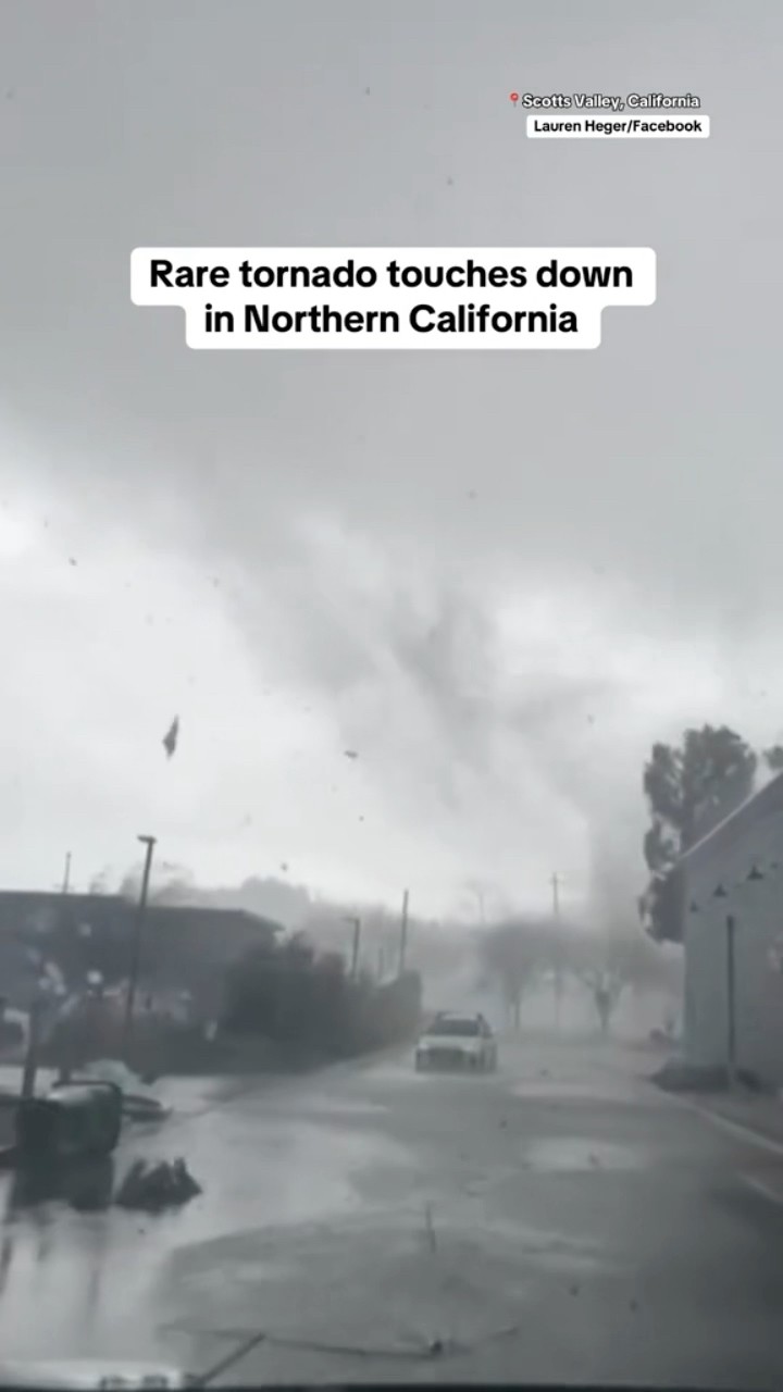 Rare tornado rips through Northern California town #shorts