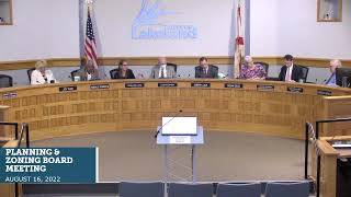 Planning & Zoning Board Meeting - August 16, 2022