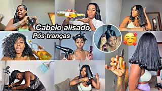 TIREI AS TRANÇAS, OLHA ISSO| rotina alisada✨