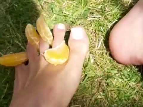 Sexy mistress fruit squashing