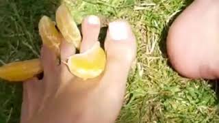 Sexy mistress fruit squashing