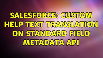 Salesforce: Custom Help Text translation on Standard Field Metadata API