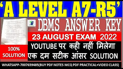 A Level A7-R5 Answer Key 23 August Exam 2022 | 100% solution paper | ONLY ON TECHVIDEOGURU CHANNEL