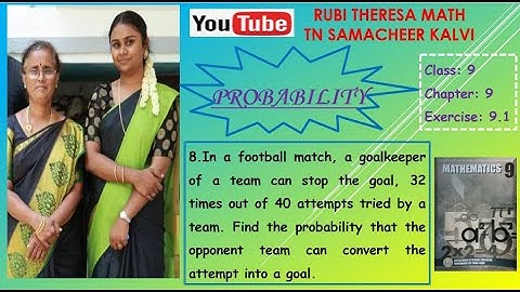 TN Samacheer Kalvi  _ 9th Maths _  Probability _  Exercise 9.1 _ Sum 8