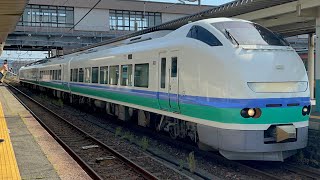 上沼垂色の特急しらゆきE653系H-202編成　新津駅発車