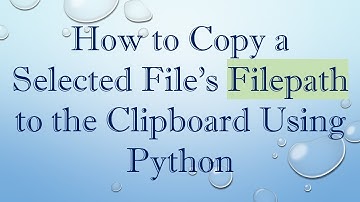 How to Copy a Selected File