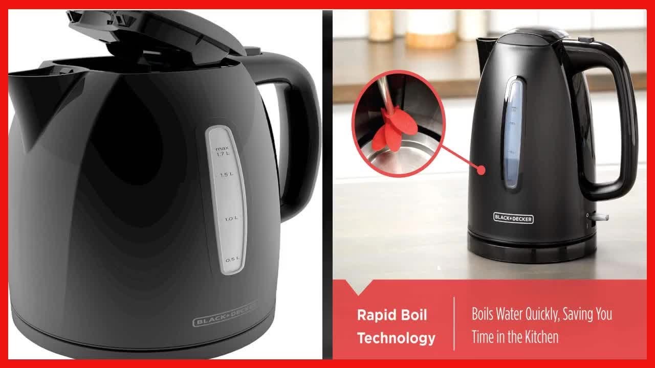 Black and Decker 1.7-Liter Rapid Boil Electric Kettle - Boil 3 Cups!