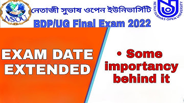 BDP/UG Term End Examination 2022 Date extended official notice nsou
