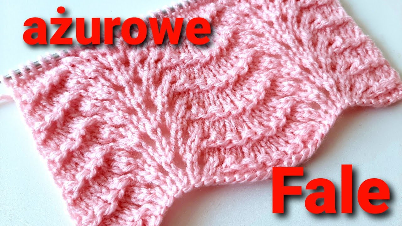 Ażurowe fale, Pawie oczka. Druty od początku 