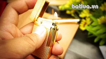 Bật Lửa S.T.Dupont kẻ caro lượn sóng màu vàng Mẫu 80