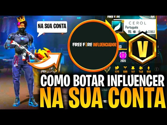 COMO COLOCAR NOME VERIFICADO NA CONTA FREE FIRE COMO COLOCAR V DE  VERIFICADO INFLUENCIADOR FREE FIRE 