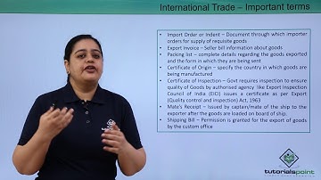 Class 11th – International Trade – Important Terms | Business studies | Tutorials Point
