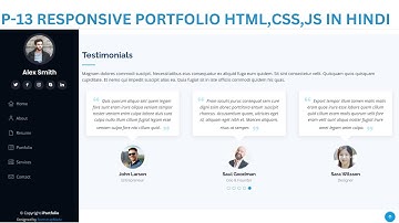 P-13 Responsive Portfolio Development In Hindi HTML | CSS | JAVASCRIPT | PROJECT @Justforcode