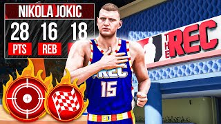 NIKOLA JOKIC BUILD is UNSTOPPABLE in the REC CENTER on NBA 2K24