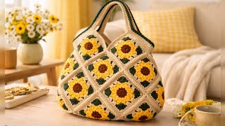 This Sunflower Bag is So Easy to Make l Crochet Bag Tutorial l