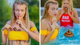Simple Ways to Sneak Food and Drink into the Pool! Prank Friend Ideas by Mr Degree