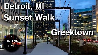 Sunset Walking Tour  Michigan  Greektown, Detroit