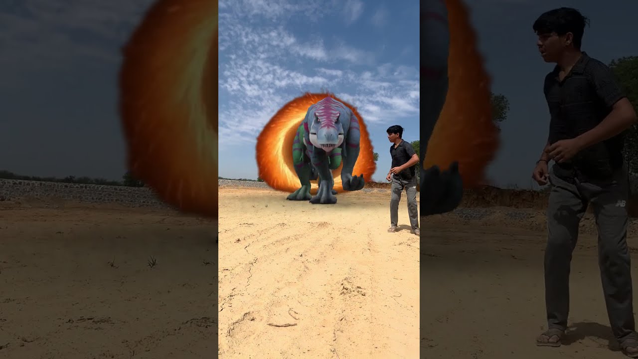 T Rex Dinosaur Magical Portel Attack Shorts