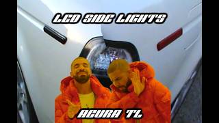 2004 acura tl led side marker lights unboxing + install/ambient light install fail
