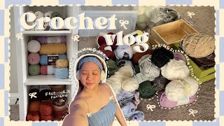 crochet with me  matching summer set & organizing my yarn | vlog 007