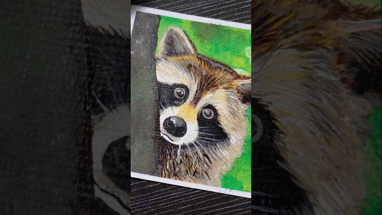 Mapache Makeup Como pintar un mapache 🦝 #minicanvas #painting #mapache - YouTube