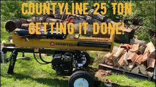 County Line 25 Ton Wood Splitter, Review & Demo  CountyLine w/ 4Way & Log Catcher.