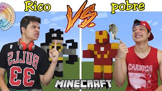 RICO VS POBRE JOGANDO MINECRAFT #hulkbustergames #minecraft #animação