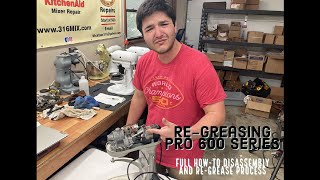 KitchenAid Professional 5 Plus \& Pro 600 Re-Grease and Gear Replacement Guide: Pt 1\/2