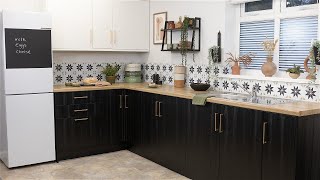 A step by step guide on how to wrap your kitchen doors and worktop using self adhesive vinyl film