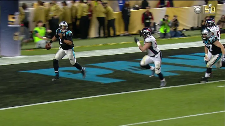 Cam Newton gets roughed up by Derek Wolfe