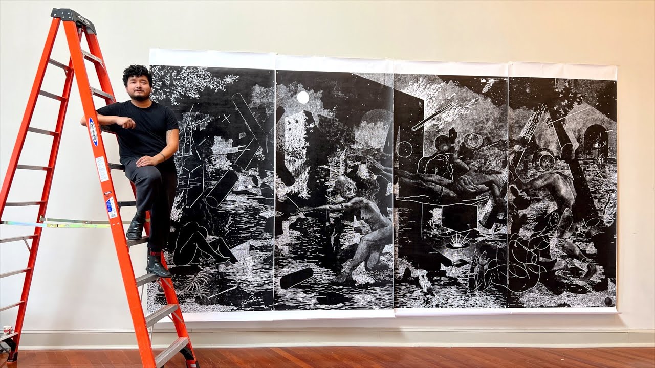 Large-scale Woodblock Prints by Sergio Suárez • Monumental Relief Printmaking