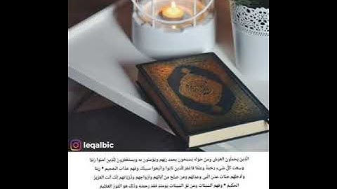 (الَّذِينَ يَحْمِلُونَ الْعَرْشَ وَمَنْ حَوْلَهُ يُسَبِّحُونَ ) سورة غافر