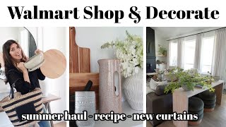 NEW Walmart Shop &amp; Decorate With Me / Summer Haul + New Curtains &amp; More